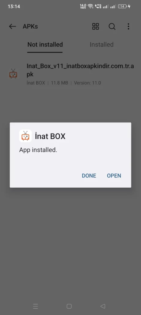 Inat Box Apk Installed